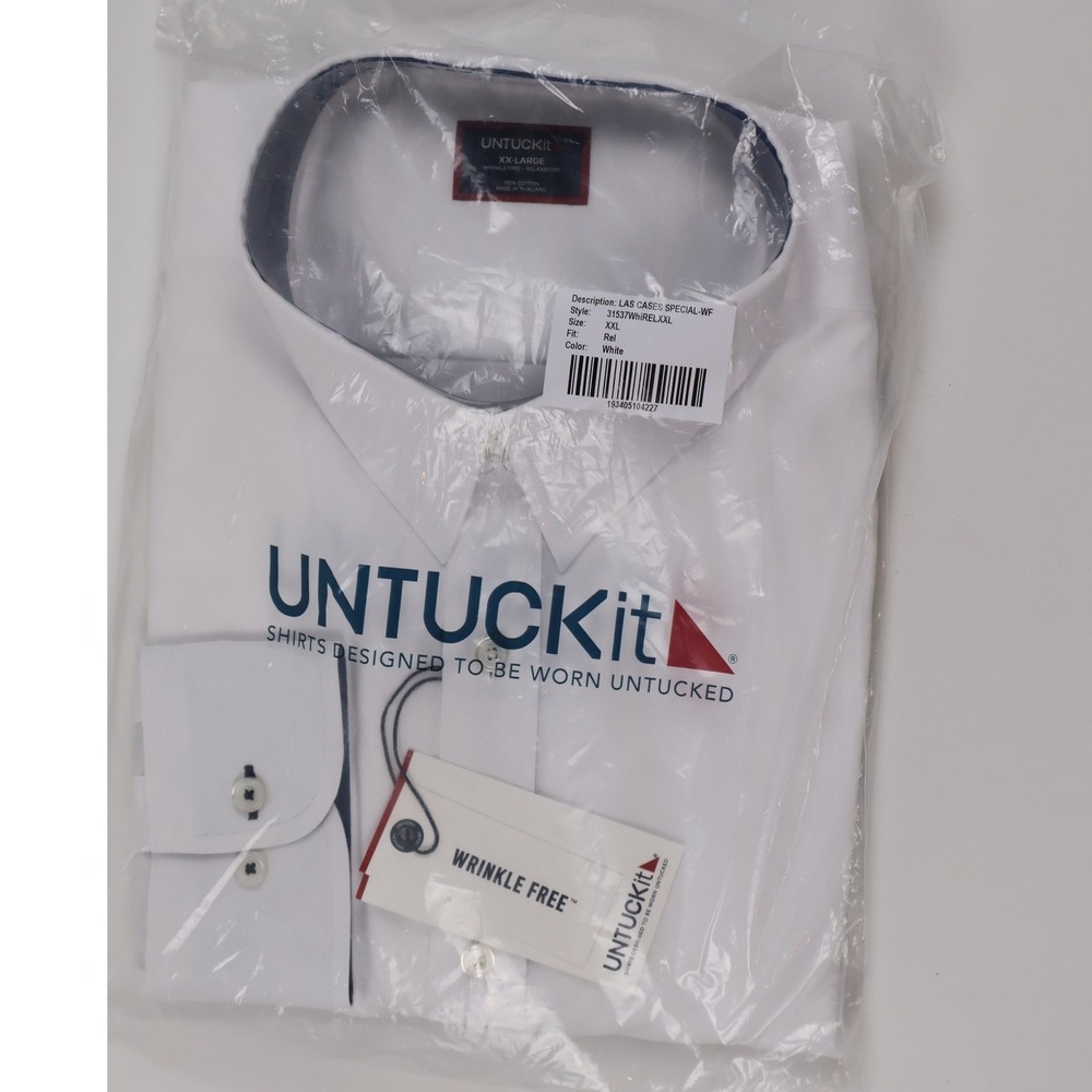 UNTUCKit Shirt LAS CASES SPECIAL-WF White Solid XXL NWT
